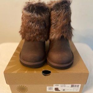 UGG Kids Ellee Leather Boots: Chocolate